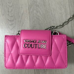 Versace Jeans Collection Vibrant Pink Quilted Clutch